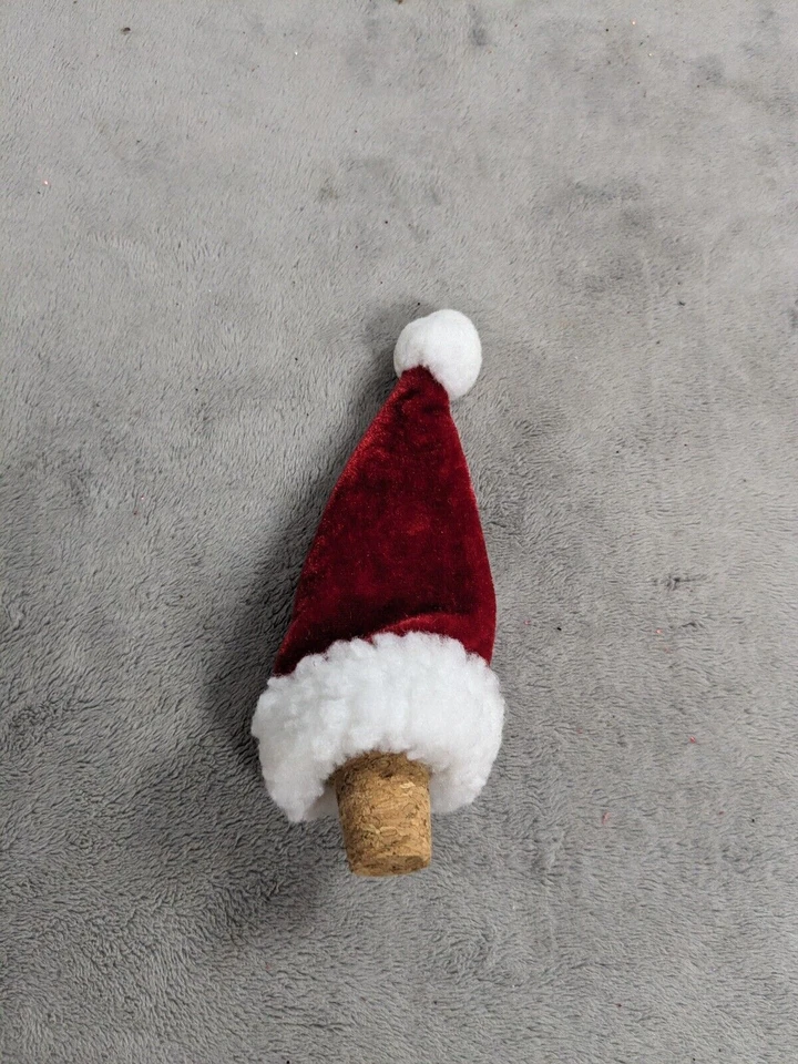 Sombrero de Papá Noel corcho botella de vino tapa 5” Ganz Foto 2 de 3