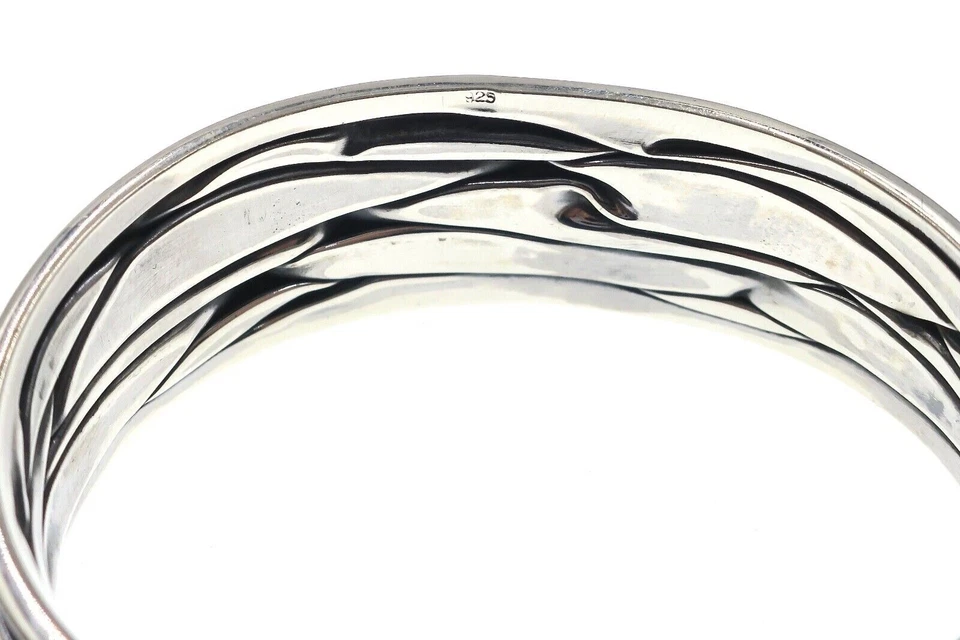 SILPADA 工匠纯银波浪压边袖口手链 6.25 英寸 — 第 2/3 张图片