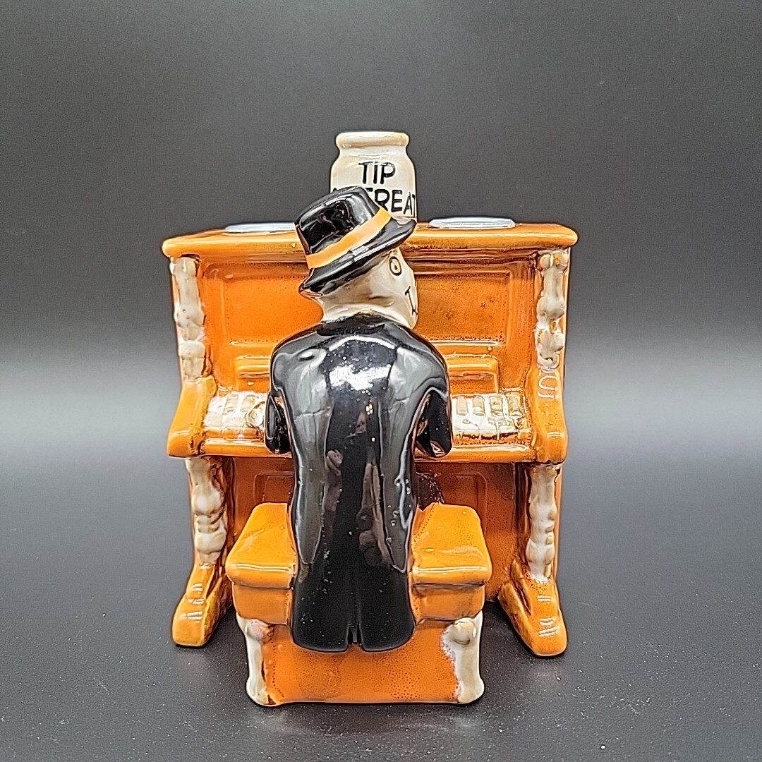 Yankee Candle Votive Holder Ceramic Halloween Boney Joel Piano