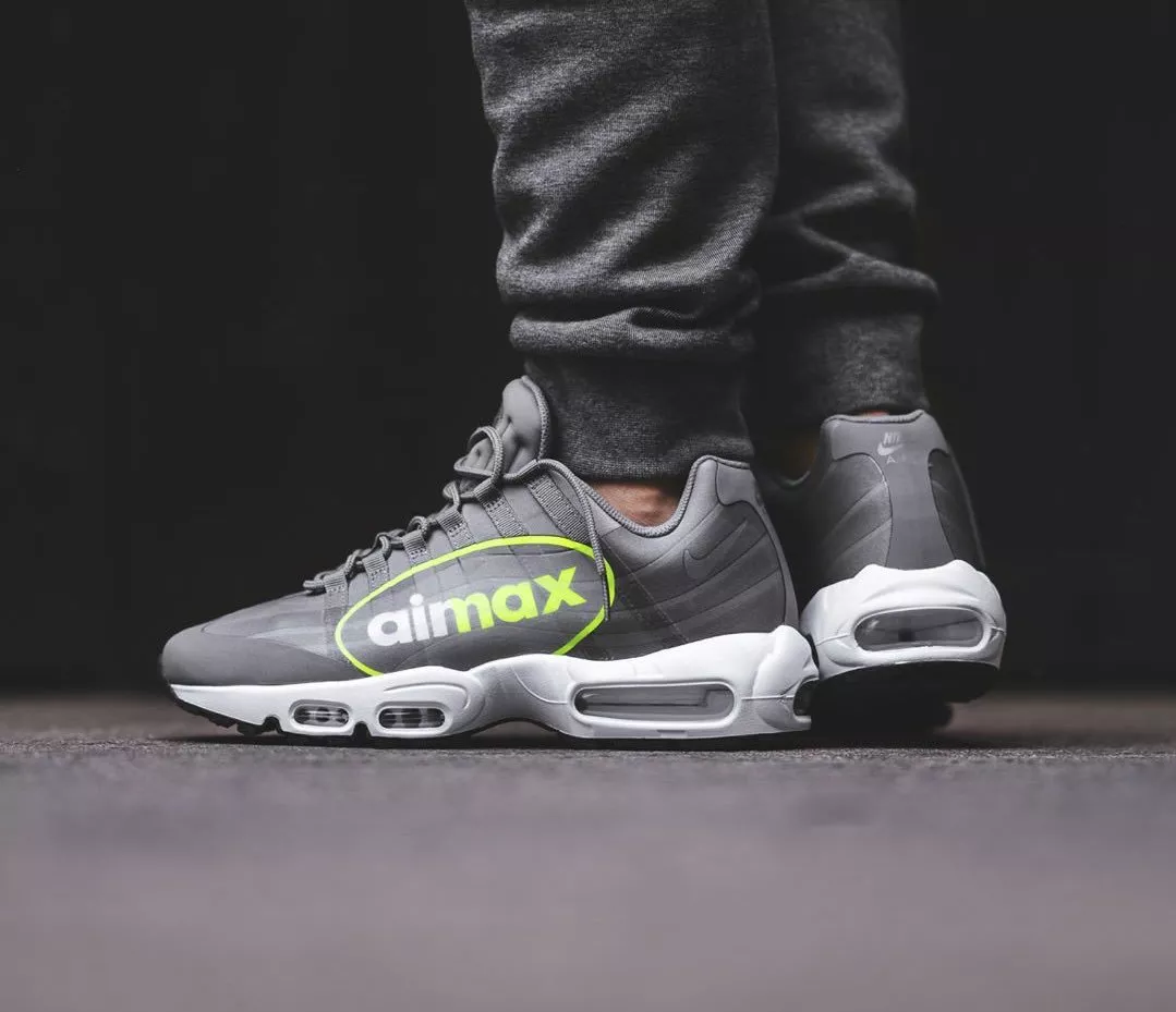Nike Air Max 95 NS GPX Big LOGO Grey VOLT Neon AJ7183 001 Men's 13 Running Shoes Nike Air Max 95 NS GPX Big LOGO Grey VOLT Neon AJ7183 001 Men's 13 Running Shoes