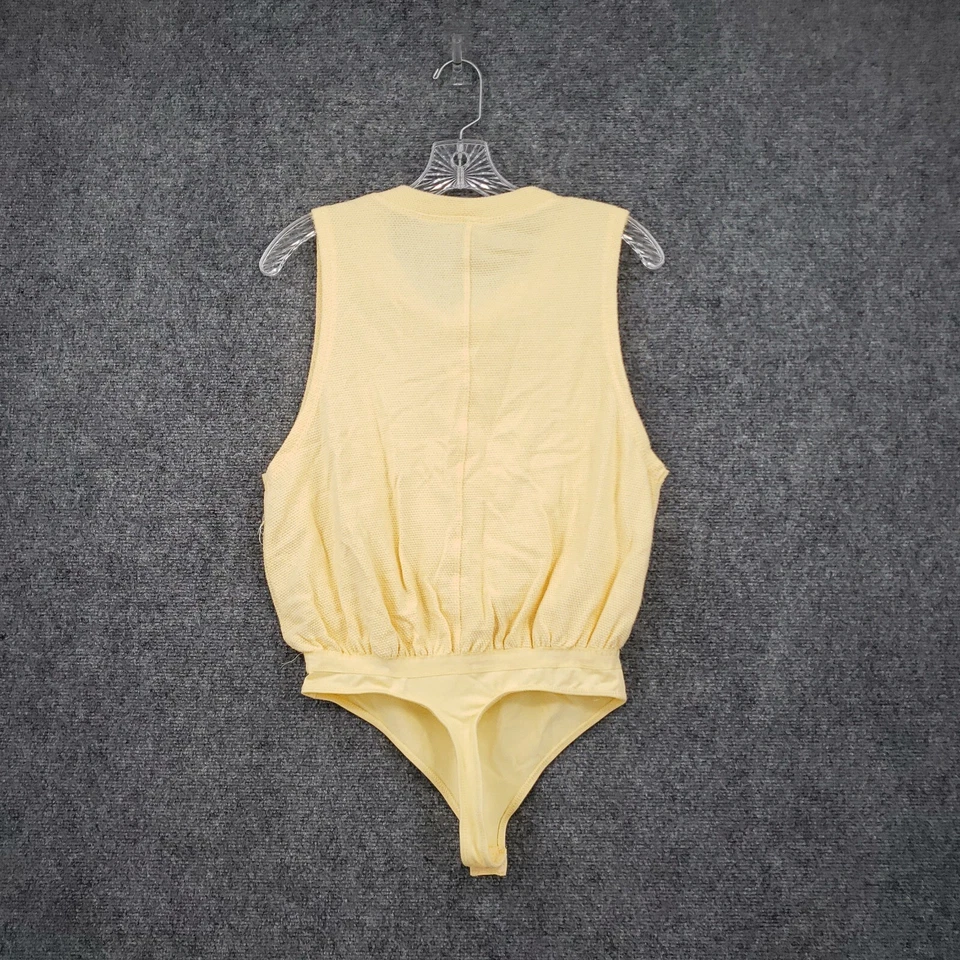 NUEVO Body Free People Mujer XS Amarillo Peek Aye Tanga Elástico Sin Mangas Foto 2 de 4