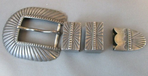 STERLING SILVER Ranger Belt Buckle Set 