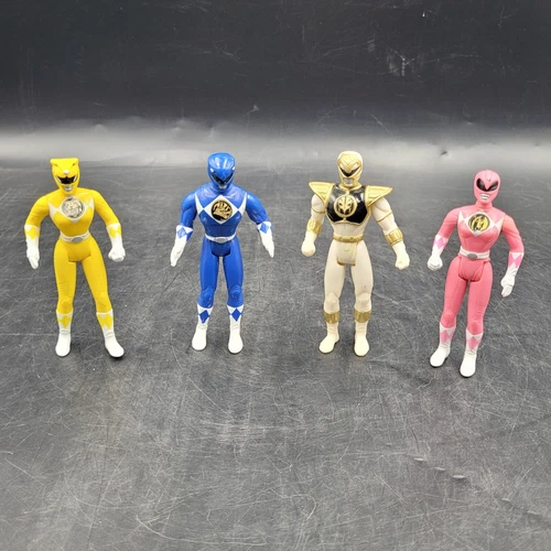 Vintage 1995 MMPR Mighty Morphin Power Rangers 4" Action Figures (Lot of 4)