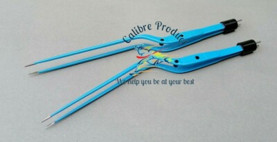 Bipolar Hardy Bayonet Forceps Tip 1mm & Lenght 21.5cm Set Of 2 ElectroSurgical 