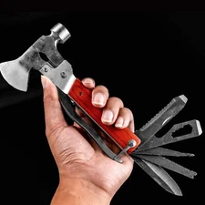 Multi Tools Purpose Camping Emergency Survival Axe Hatchet Hammer Gear Kit Set
