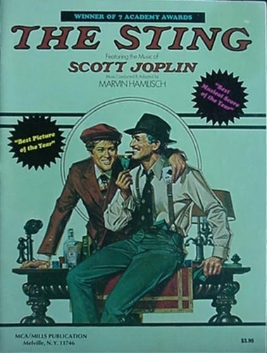 THE STING (PAUL NEWMAN, ROBERT REDFORD) 1974 SONGBOOK FROM MOVIE - SCOTT JOPLIN