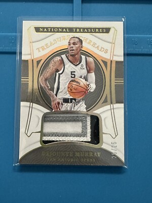 2021-22 National Treasures Dejounte Murray Gold Game Used Patch /25