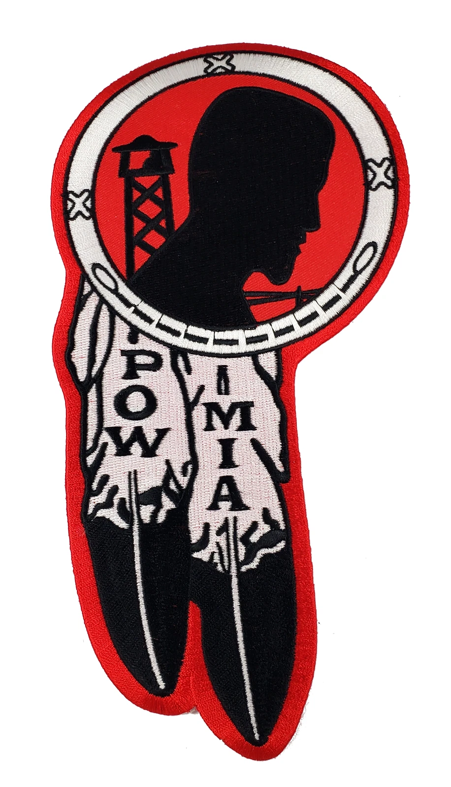 POW/MIA NATIVE FEATHERS LARGE PATCH
