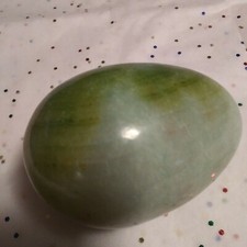 Marble Egg Vintage Carved Polished Marble Egg Green Color