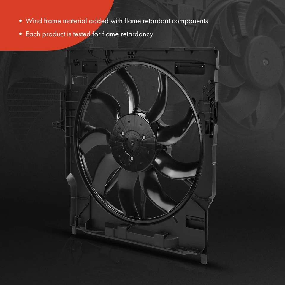 Conjunto de ventilador de radiador con motor sin escobillas para BMW X5 2014-2018 X6 F16 2015-2018 Foto 3 de 4