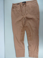 Talbots Skinny Ankle Faux leather inserts Riding Style Tan Pants 8P NWOT