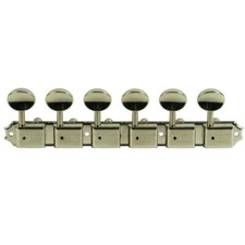 Kluson 6 Per Plate Deluxe Tuners, Single Line, Nickel, Oval Metal Buttons