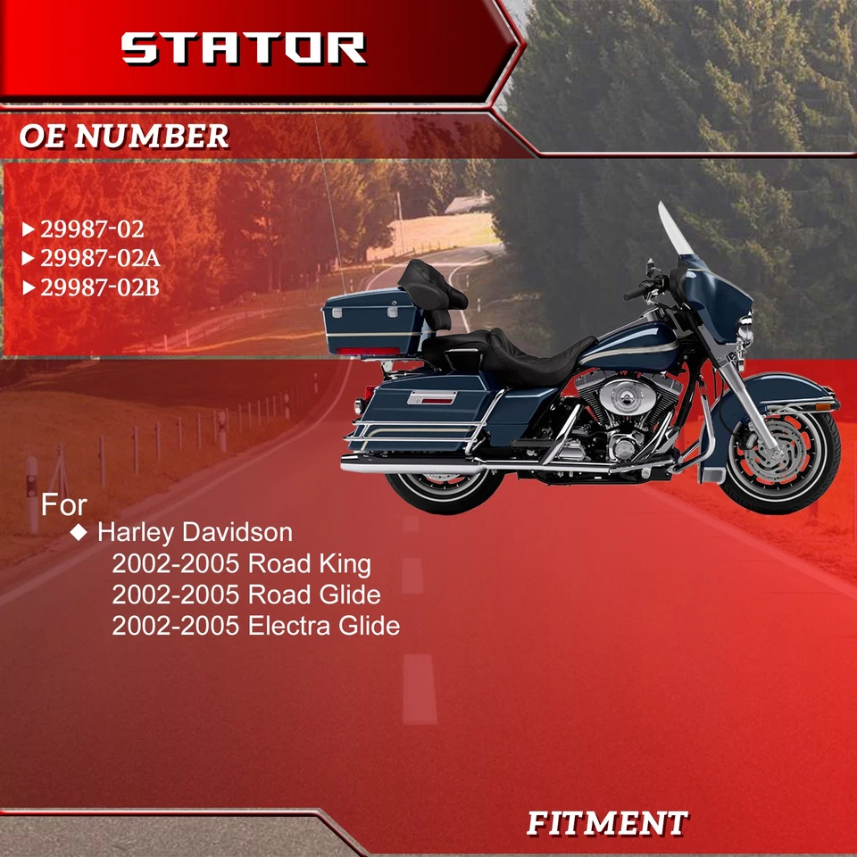 New Stator For 02-05 Harley Davidson Electra Glide Road Glide Road King 29987-02 Foto 2 de 4