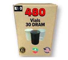 480 Pack 30 Dram Pop Top - Airtight Smell Proof Vials - Plastic Medical Grade