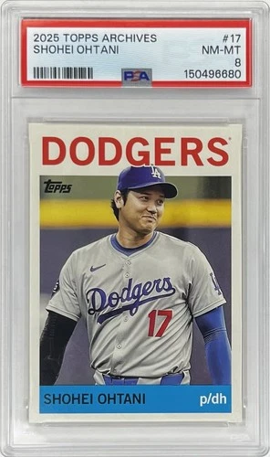 2025 Topps Archives - Shohei Ohtani #17 Los Angeles Dodgers PSA 8 NM-MT