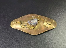 Vintage Mid-Century Brutalist Brass Hair Barrette