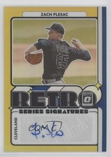 2021 Donruss Optic Retro Signature Series Gold Prizm 7/10 Zach Plesac Auto 0c2