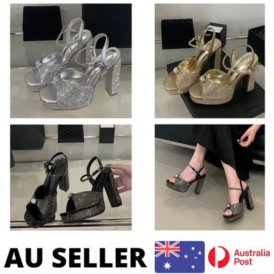 Silver High Heels Wedding Heels Stiletto Party Pumps Court Shoes  - AU Stock