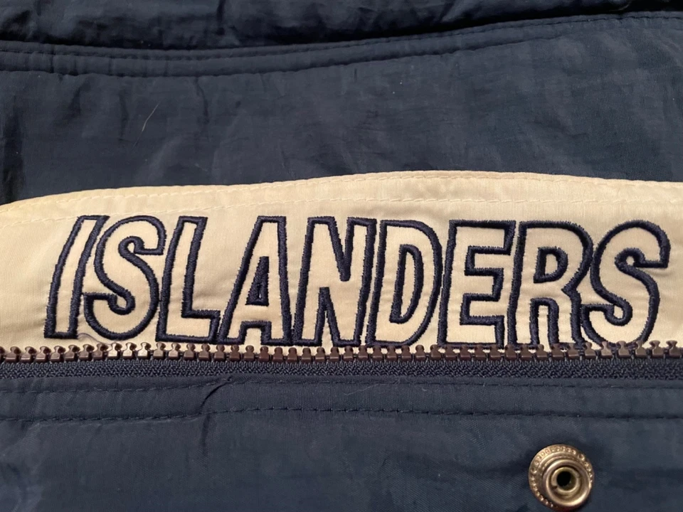 Vtg Rare NHL New York Islanders Starter Zip coat Parka Puffer Jacket Mens Large - Image 4 of 4