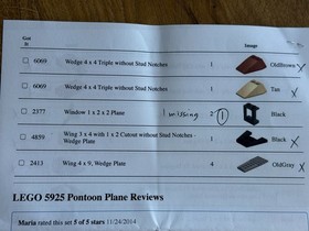 Lego 5925 Pontoon Plane Adventurer Near Complete w/manual No Box 3 piece missing