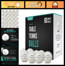 Premium 3-Star White Ping Pong Balls - High-Performance 40 ABS, Durable for Ind