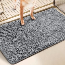 2pcs Absorbent Dog Door Mat For Muddy Paws Non-Slip Washable 24x17inch/32x20inch