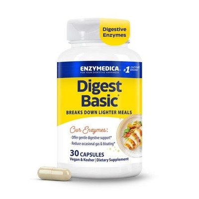 Enzymedica Digest Basic - Digestive Enzyme 30 Count (Pack of 1), No Color