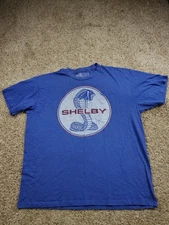 Shelby Cobra Mustang T-Shirt 2XL Mens Blue Short Sleeve Graphic Official 