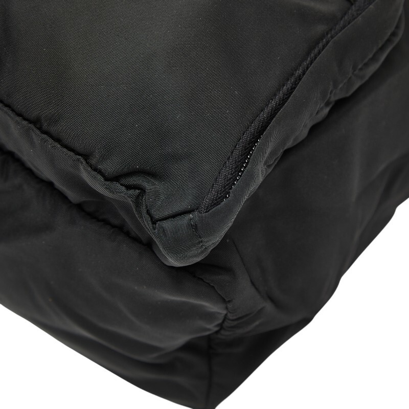 PRADA Triangle Logo Plate Mini Backpack Black Nylon Women s Used from japan thumbnail 4