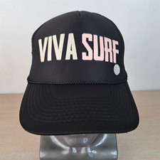 RIP CURL WET SUITS VIVA SURF ADJUSTABLE SNAPBACK TRUCKER/MESH HAT/CAP, BLACK