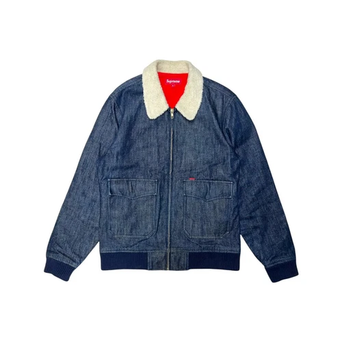 Blouson bomber denim col peau de mouton Supreme FW10