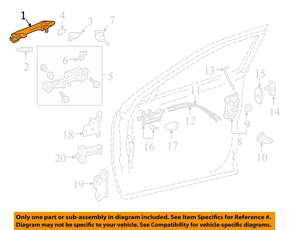 LEXUS RC-F 2015-2019 MONTAJE MANIJA PUERTA EXTERIOR DELANTERA IZQUIERDA ULTRA BLANCO (083) Foto 3 de 4