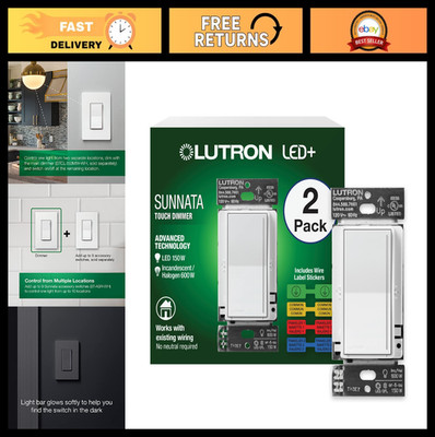 Touch Dimmer Switch 2 Pack, LED+ Technology for LED & Incandescent, 3 Way Multi-