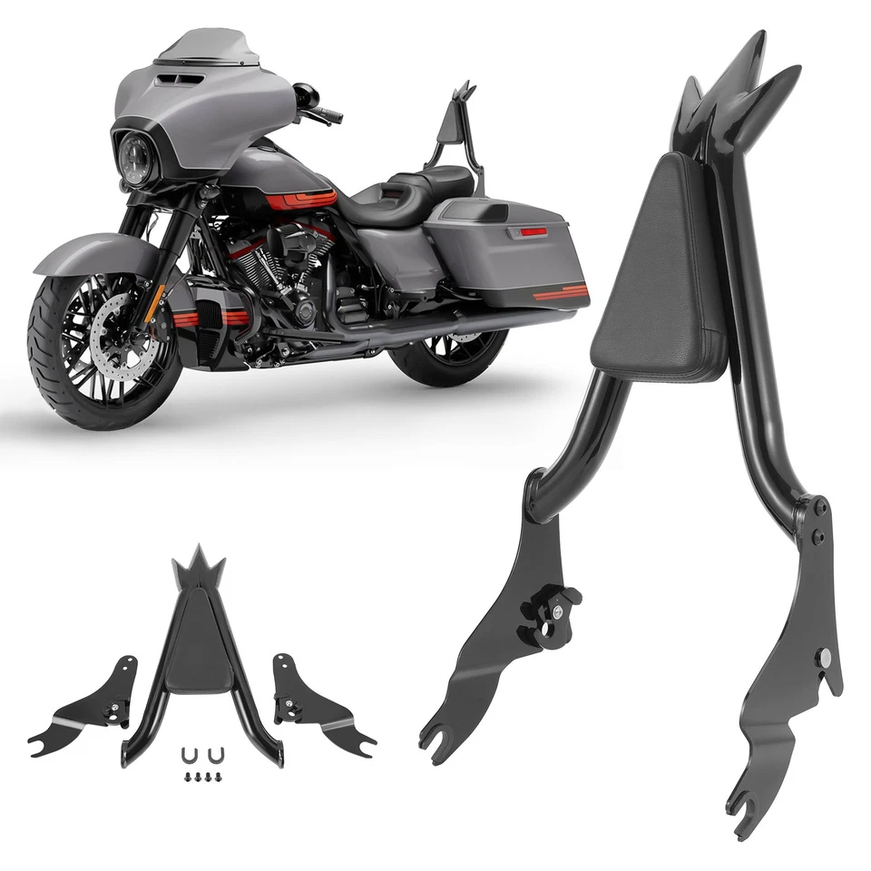 24" Backrest Sissy Bar For Harley Touring Electra Road Street Glide 2009-23 2024 Foto 4 de 4