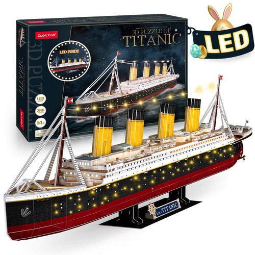 3D Puzzles for Adults - LED Titanic 35'' Large Ship - New Home Desk Decor - H...