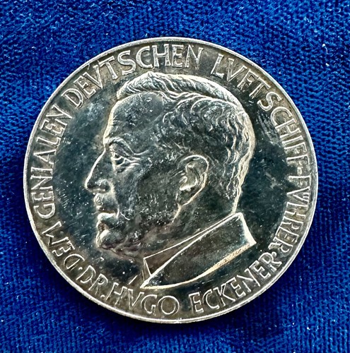 Deutschland 1930-A Silber 36mm PP Zeppelin First LZ127 Latein Am. Flugmedaille
