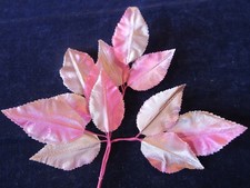 Vintage Millinery Flower Shaded Pink 2" Leaf Spray of 4 satiny clusters Y248