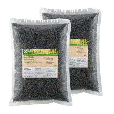 Makana Abwehrkräuter Pellets für Tiere, 2 x 1,5 kg Beutel