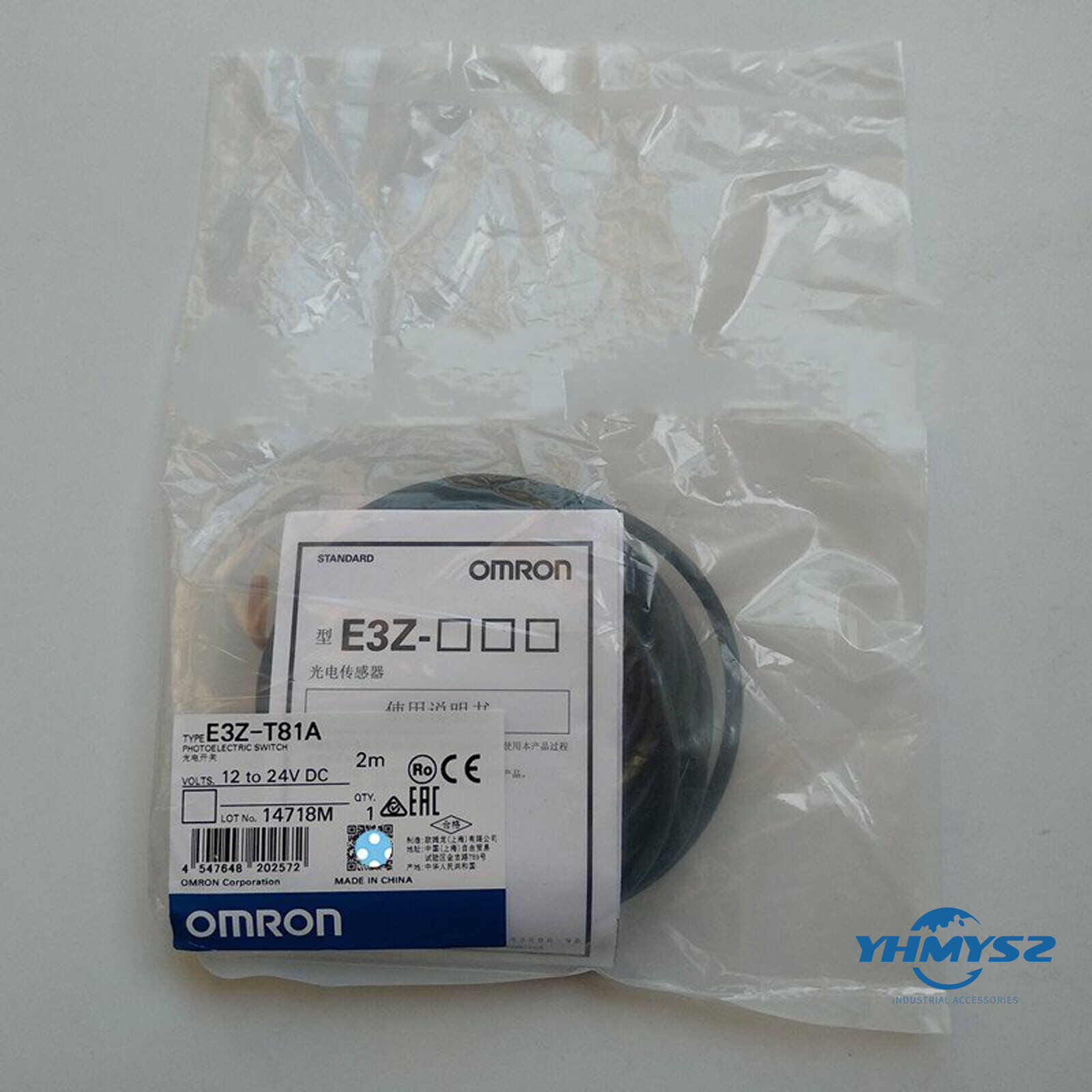 Nuovo Sensore Interruttore Fotoelettrico OMRON E3Z-T81A 2M SPEDIZIONE