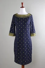 GRETCHEN SCOTT NWT $219 Rocket Girl Smooth Stretch Embroidered Dress Size XS