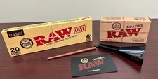 RAW Classic Pre-Rolled KING SIZE 20ct Cones & KING SIZE Cone Loader -NEW