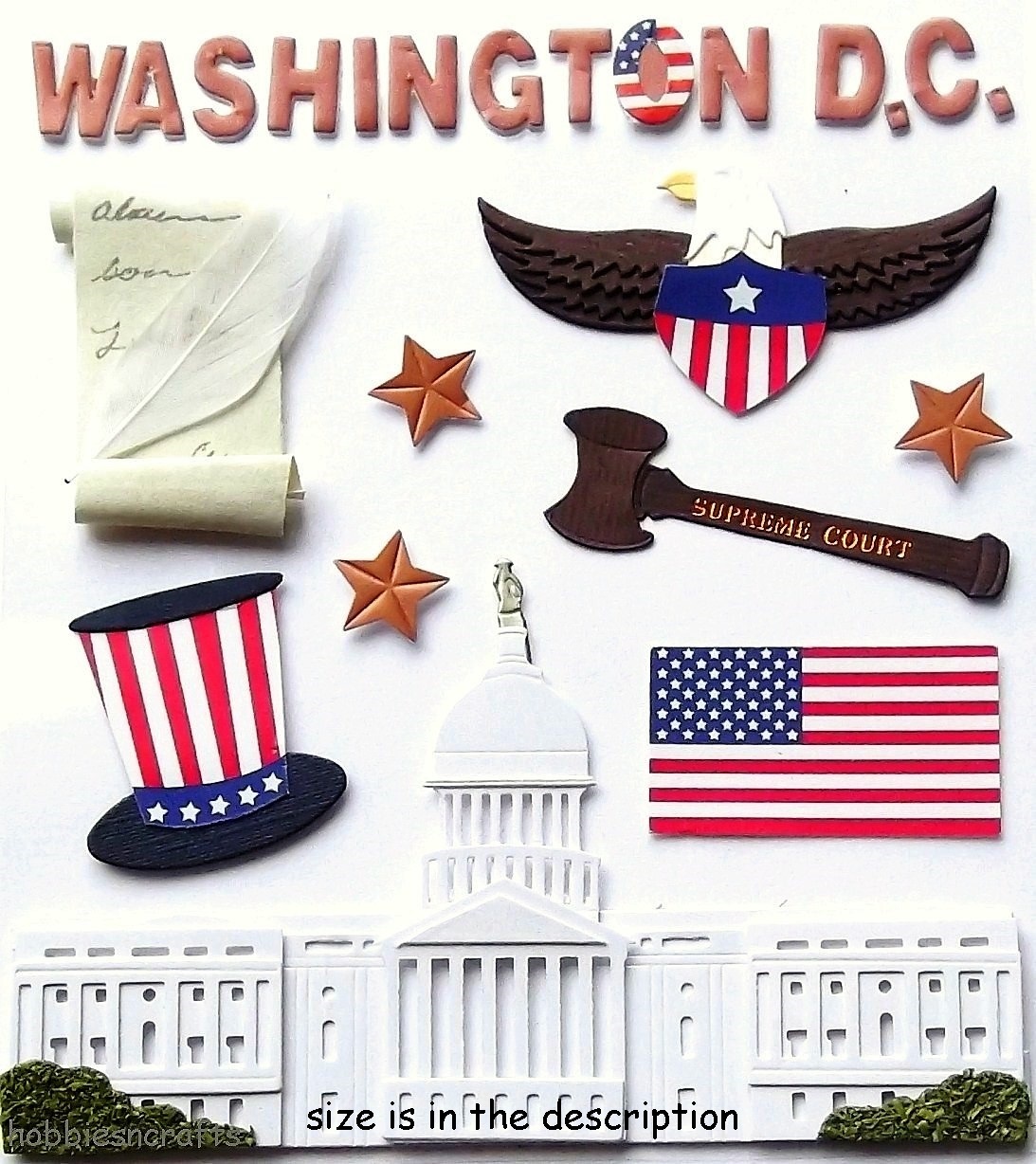 JOLEE'S BOUTIQUE  WASHINGTON DC 3-d Stickers - White House American Landmarks