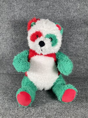 Build A Bear Workshop Christmas Panda 12'' Plush Red Green Enjoy the Panda-monium
