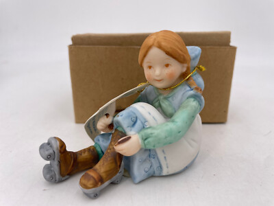 Holly Hobbie - Merrily Rolling Along - Girl Putting on Roller Skates 3'' #30020