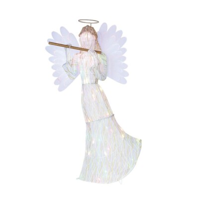 4' LED Animated Wings Fiber Optic Angel Yard Garden Welcoming Christmas Decor