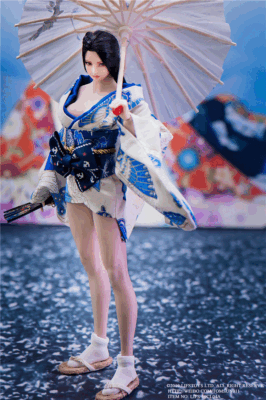 1/6 Scale Female Japanese style short kimono/yukata woven flip