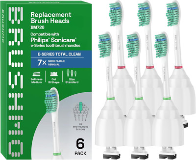 E-Series Total Clean Replacement Toothbrush Heads, Compatible with Philips Sonic