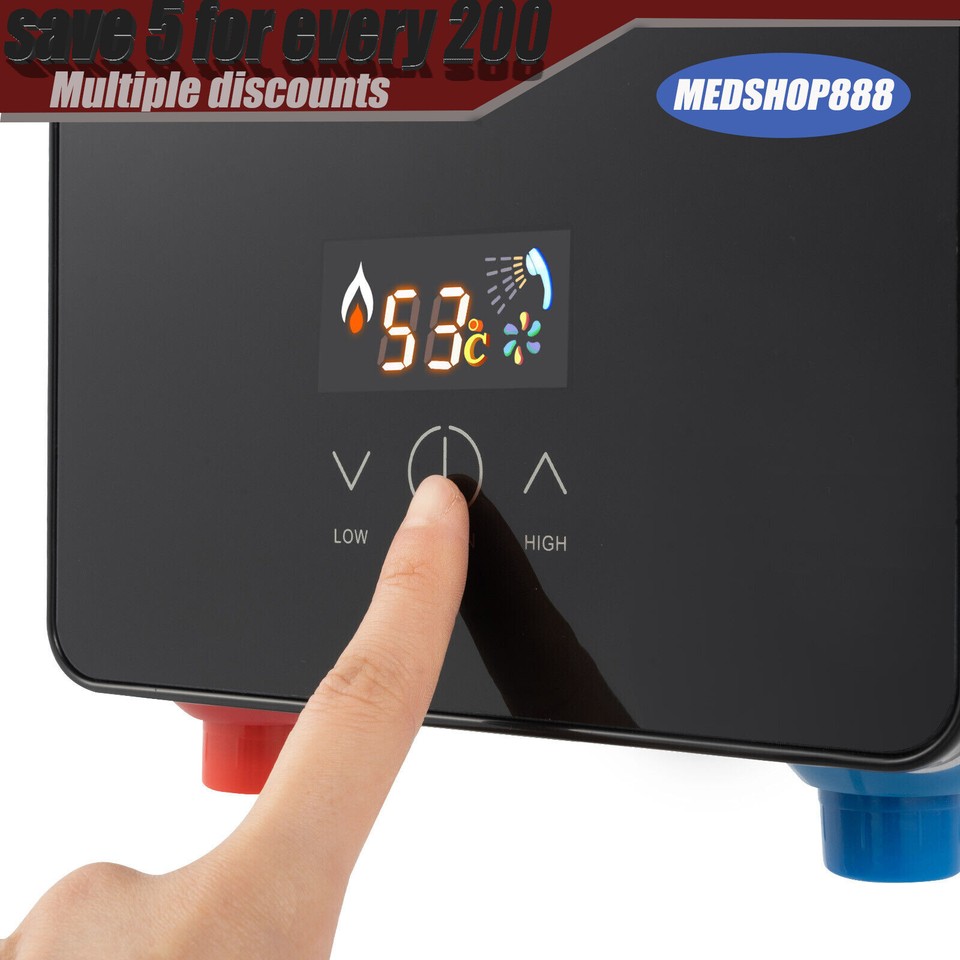 6500w Tankless Electric Hot Water Heater LED Display Instant Boiler On