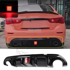 Gloss Black Rear Diffuser Splitter Wled For 2014-17 Infiniti Q50 Pre-facelift Gloss Black Rear Diffuser Splitter Wled For 2014-17 Infiniti Q50 Pre-facelift
