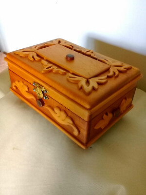 Birthday Jewelry Box Wooden Homemade  100% Handmade Brand NEW Iron Lock Accent
